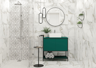 Керамогранит Cersanit Siena белый узоры структура матовый 17226 (42x42)